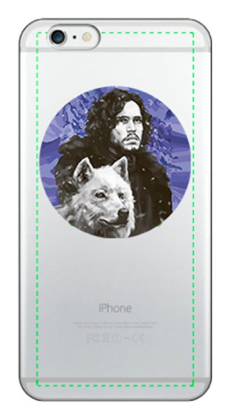 Чехол для iPhone 6/6S (прозрачный) с Джоном Сноу (Игра Престолов) — бесплатный шаблон