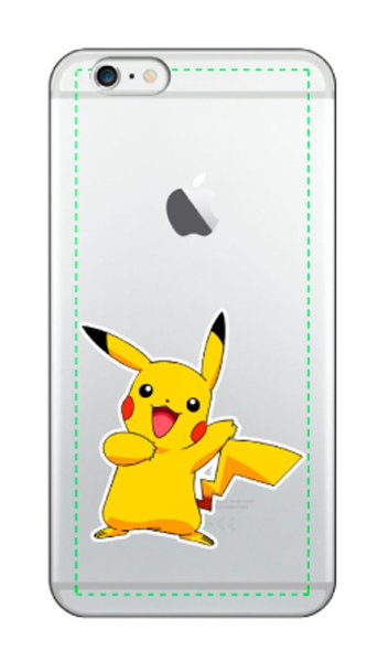 Чехол для iPhone 6/6S (прозрачный) с Пикачу (Покемоны) — бесплатный шаблон