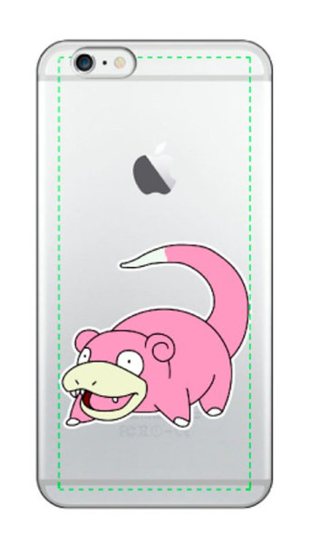 Чехол для iPhone 6/6S (прозрачный) с Слоупоком (Покемоны) — бесплатный шаблон